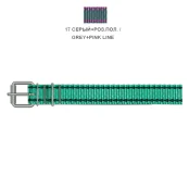 Нашийник Cristel для собак, нейлон, візерунок "рожева смуга", 25 мм / 60 см, сірий