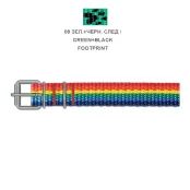 Нашийник Cristel для собак, нейлон, візерунок "чорний слід", 20 мм / 50 см, зелений