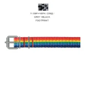 Нашийник Cristel для собак, нейлон, візерунок "чорний слід", 20 мм / 50 см, сірий