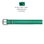 Нашийник Cristel для собак, нейлон, візерунок "чорний слід", 25 мм / 60 см, зелений