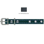 Нашийник Cristel для собак, світловідбиваючий, з прошитої шкіри, 18 мм / 47 см, чорний