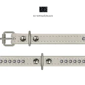 Нашийник Cristel для собак, тришаровий зі стразами, шкіра, 15мм / 44см, чорний