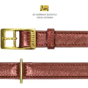 Нашийник Cristel для собак, тришаровий, принт "кайман", з фурнітурою "золото", шкіра, 20 мм, золото