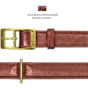 Нашийник Cristel для собак, тришаровий, принт "кайман", з фурнітурою "золото", шкіра, 20 мм, коричневий