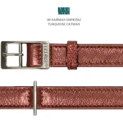 Нашийник Cristel для собак, тришаровий, принт "кайман", з фурнітурою "нікель", замша, 20 мм, бірюзовий