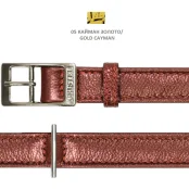 Нашийник Cristel для собак, тришаровий, принт "кайман", з фурнітурою "нікель", замша, 20 мм, золото