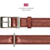 Нашийник Cristel для собак, тришаровий, принт "кайман", з фурнітурою "нікель", замша, 20 мм, рожевий