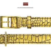 Нашийник Cristel для собак, тришаровий, з фурнітурою "золото", замша, 20 мм, бронза