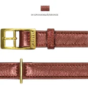 Нашийник Cristel для собак, тришаровий, з фурнітурою "золото", шкіра, 20 мм, бронза