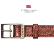 Нашийник Cristel для собак, тришаровий, з фурнітурою "нікель", принт "кайман", шкіра, 25 мм, рожевий