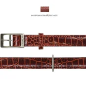 Нашийник Cristel для собак, тришаровий, фурнітура "нікель", шкіра, 15мм / 40см, бронза