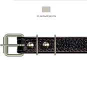 Нашийник Cristel для собак, тришаровий, фурнітура з заклепками, замша, 20мм / 46см, білий