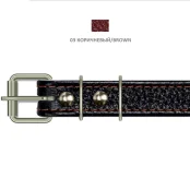 Нашийник Cristel для собак, тришаровий, фурнітура з заклепками, замша, 20мм / 46см, коричневий