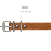 Нашийник Cristel Lux для собак, з лакованої шкіри зеніт, прошитий, 18 мм / 36-44 см, білий