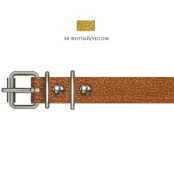 Нашийник Cristel Lux для собак, з лакованої шкіри зеніт, прошитий, 18 мм / 36-44 см, жовтий