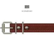 Нашийник Cristel Lux для собак, з лакованої шкіри зеніт, прошитий, 20 мм / 40-50 см, сірий