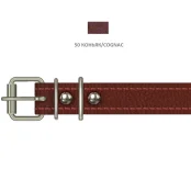 Нашийник Cristel Lux для собак, з лакованої шкіри, прошитий, 20 мм / 40-50 см, коньяк