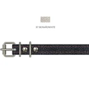 Нашийник Cristel Lux для собак, з лакованої перламутрової шкіри зеніт, прошитий, 14 мм / 27-35 см, білий