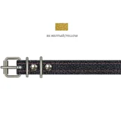 Нашийник Cristel Lux для собак, з лакованої перламутрової шкіри зеніт, прошитий, 14 мм / 27-35 см, жовтий