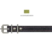 Нашийник Cristel Lux для собак, з лакованої перламутрової шкіри зеніт, прошитий, 14 мм / 27-35 см, зелений