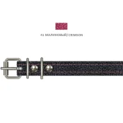 Нашийник Cristel Lux для собак, з лакованої перламутрової шкіри зеніт, прошитий, 14 мм / 27-35 см, малиновий