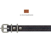 Нашийник Cristel Lux для собак, з лакованої перламутрової шкіри зеніт, прошитий, 14 мм / 27-35 см, пісочний