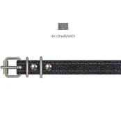 Нашийник Cristel Lux для собак, з лакованої перламутрової шкіри зеніт, прошитий, 14 мм / 27-35 см, сірий