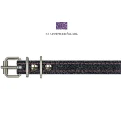 Нашийник Cristel Lux для собак, з лакованої перламутрової шкіри зеніт, прошитий, 14 мм / 27-35 см, бузковий