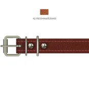 Нашийник Cristel Lux для собак, з перламутрової шкіри зеніт, прошитий, 20 мм / 40-50 см, пісочний