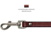 Повідець Cristel чотиришаровий, з фурнітурою і заклепками, шкіра, 12 мм, коричнево-чорний