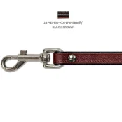 Повідець Cristel чотиришаровий, з фурнітурою і заклепками, шкіра, 12 мм, чорно-коричневий