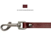 Повідець Cristel для собак тришаровий, з фурнітурою і заклепками, шкіра, 12 мм, коричневий