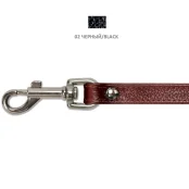 Повідець Cristel для собак тришаровий, з фурнітурою і заклепками, шкіра, 12 мм, чорний