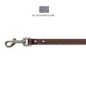 Поводок Cristel для собак, кожа зенит перламутровая, лакированный, прошитый, 12 мм / 140 см, сиреневый