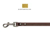 Поводок Cristel для собак, кожа зенит перламутровая, лакированный, прошитый, 12 мм / 140 см, жёлтый