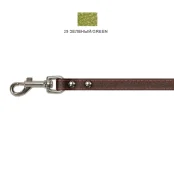 Поводок Cristel для собак, кожа зенит перламутровая, лакированный, прошитый, 12 мм / 140 см, зелёный