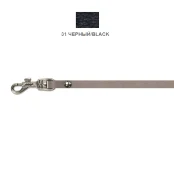 Поводок Cristel для собак, кожа зенит, 8 мм / 140 см, чёрный