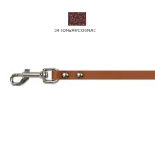 Поводок Cristel для собак, кожа зенит, лакированный, 10 мм / 140 см, коньяк