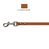 Поводок Cristel для собак, кожа зенит, лакированный, 10 мм / 140 см, рыжий