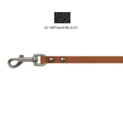 Поводок Cristel для собак, кожа зенит, лакированный, 10 мм / 140 см, чёрный