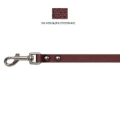 Поводок Cristel для собак, кожа зенит, лакированный, 12 мм / 140 см, коньяк