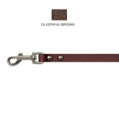 Поводок Cristel для собак, кожа зенит, лакированный, 12 мм / 140 см, коричневый