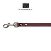 Поводок Cristel для собак, кожа зенит, лакированный, 12 мм / 140 см, чёрный