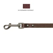 Поводок Cristel для собак, кожа зенит, лакированный, 14 мм / 140 см, коньяк