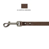 Поводок Cristel для собак, кожа зенит, лакированный, 14 мм / 140 см, коричневый