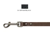 Поводок Cristel для собак, кожа зенит, лакированный, 14 мм / 140 см, чёрный