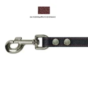 Поводок Cristel для собак, кожа зенит, лакированный, 20 мм / 130 см, коньяк