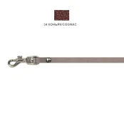 Поводок Cristel для собак, кожа зенит, лакированный, 8 мм / 140 см, коньяк