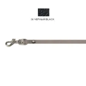 Поводок Cristel для собак, кожа зенит, лакированный, 8 мм / 140 см, чёрный