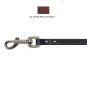 Поводок Cristel для собак, кожа зенит, лакированный, двухлицевой, 14 мм / 140 см, коньяк